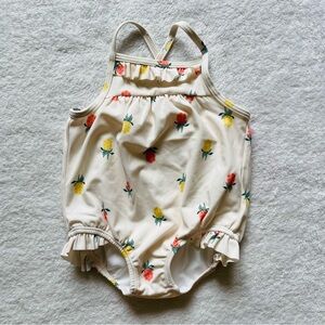 Janie and Jack Pineapple Print One Piece Swimsuit, UPF 50+, Baby Girl 3-6 Months